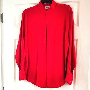 Elegant Women's Red Long Sleeve Blouse